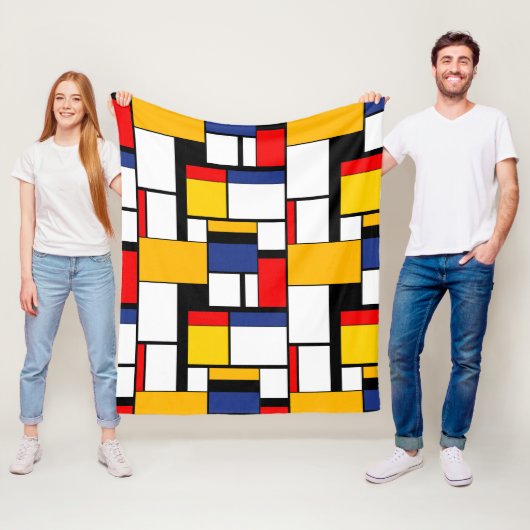 Mondrian Geometric Minimalistisch Comopsition Mode Fleecedecke (Beispiel)