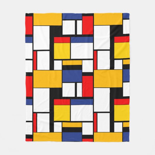 Mondrian Geometric Minimalistisch Comopsition Mode Fleecedecke (Vorderseite)
