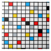 Mondrian Geometric Minimalistisch Comopsition Mode Fliese (Vorderseite)