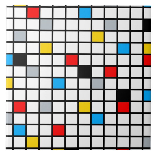 Mondrian Geometric Minimalistisch Comopsition Mode Fliese (Vorderseite)