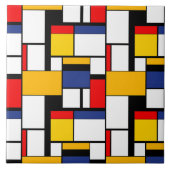Mondrian Geometric Minimalistisch Comopsition Mode Fliese (Vorderseite)
