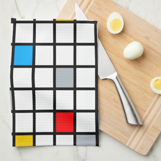 Mondrian Geometric Minimalistisch Comopsition Mode Geschirrtuch (Viertel Falte)