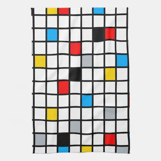 Mondrian Geometric Minimalistisch Comopsition Mode Geschirrtuch (Vertikal)