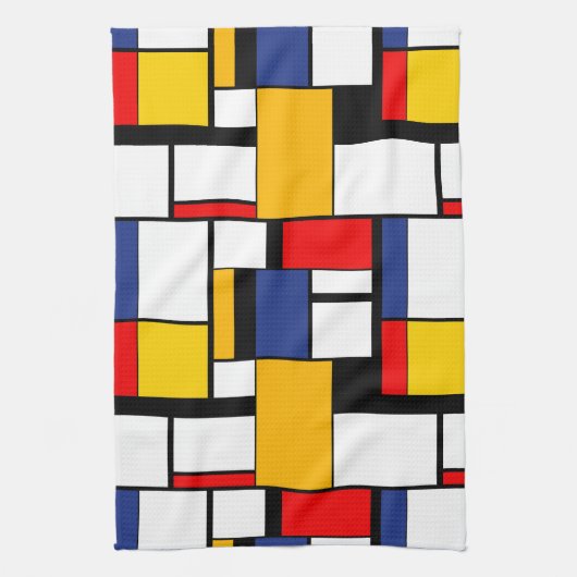 Mondrian Geometric Minimalistisch Comopsition Mode Geschirrtuch (Vertikal)