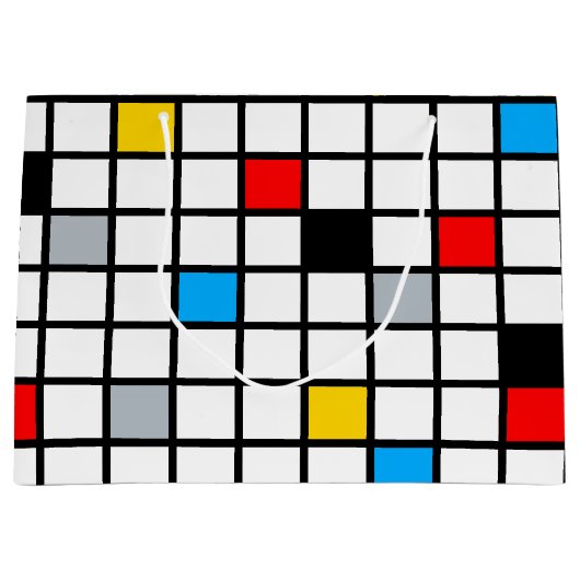 Mondrian Geometric Minimalistisch Comopsition Mode Große Geschenktüte (Vorderseite)