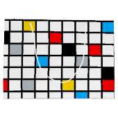 Mondrian Geometric Minimalistisch Comopsition Mode Große Geschenktüte (Rückseite)