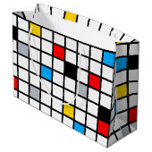 Mondrian Geometric Minimalistisch Comopsition Mode Große Geschenktüte (Rückseite Schrägansicht)