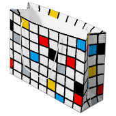 Mondrian Geometric Minimalistisch Comopsition Mode Große Geschenktüte (Vorderseite Schrägansicht)