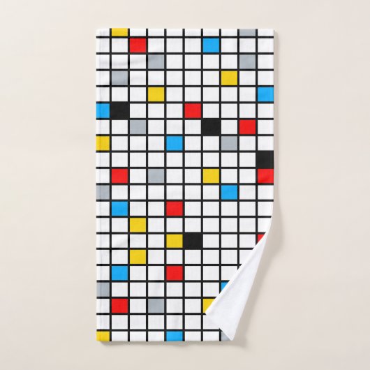 Mondrian Geometric Minimalistisch Comopsition Mode Handtuch (Handtuch)