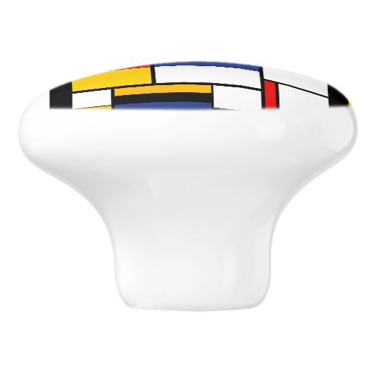 Mondrian Geometric Minimalistisch Comopsition Mode Keramikknauf (Seitenansicht)