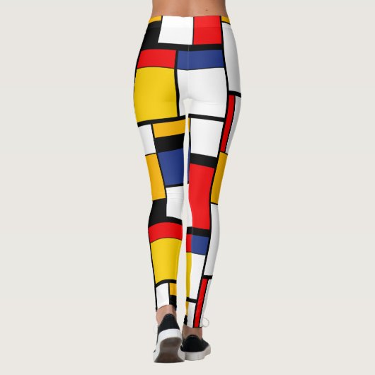 Mondrian Geometric Minimalistisch Comopsition Mode Leggings (Rückseite)