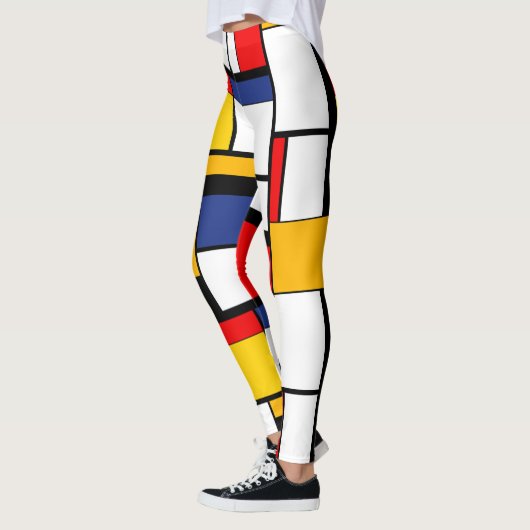 Mondrian Geometric Minimalistisch Comopsition Mode Leggings (Links)