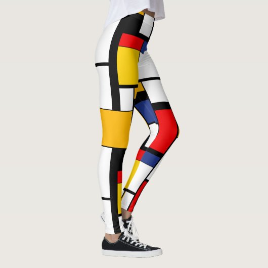 Mondrian Geometric Minimalistisch Comopsition Mode Leggings (Rechts)