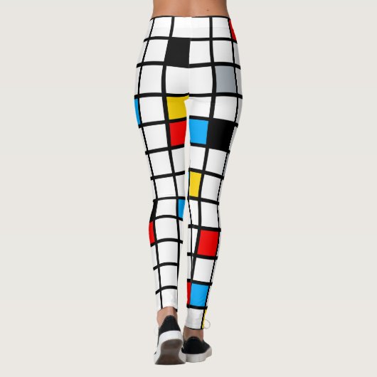 Mondrian Geometric Minimalistisch Comopsition Mode Leggings (Rückseite)