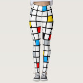 Mondrian Geometric Minimalistisch Comopsition Mode Leggings (Vorderseite)