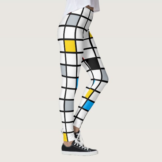 Mondrian Geometric Minimalistisch Comopsition Mode Leggings (Rechts)