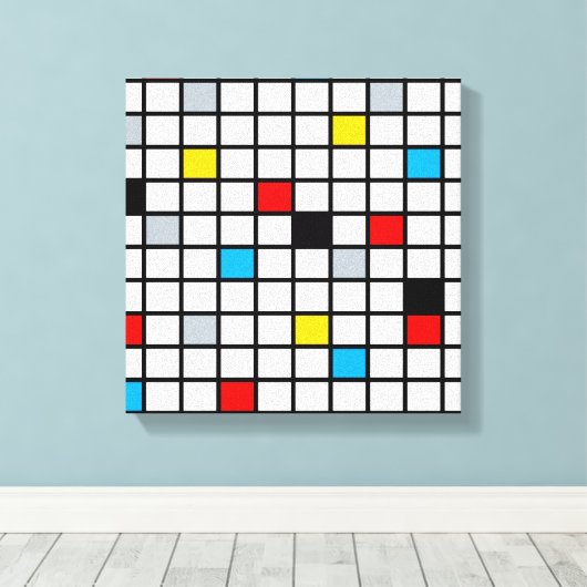 Mondrian Geometric Minimalistisch Comopsition Mode Leinwanddruck (Insitu (Holzboden))