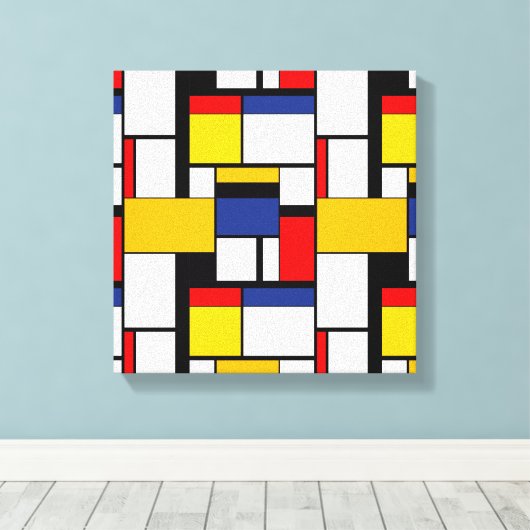 Mondrian Geometric Minimalistisch Comopsition Mode Leinwanddruck (Insitu (Holzboden))