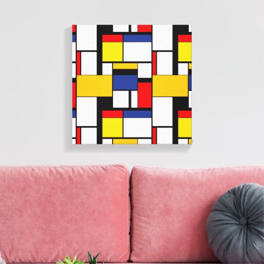 Mondrian Geometric Minimalistisch Comopsition Mode Leinwanddruck (Insitu (Wohnzimmer))