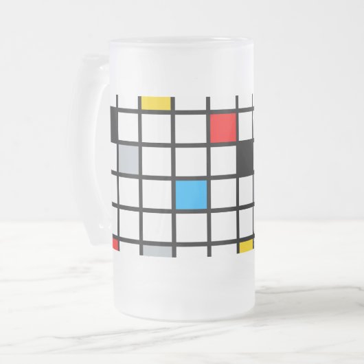 Mondrian Geometric Minimalistisch Comopsition Mode Mattglas Bierglas (Vorderseite Links)