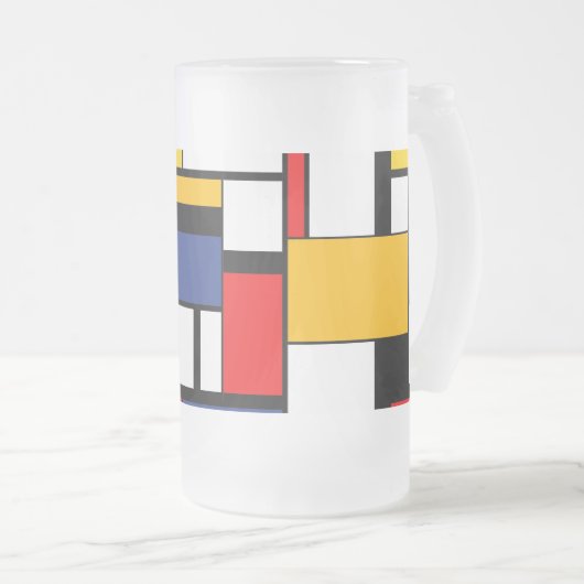 Mondrian Geometric Minimalistisch Comopsition Mode Mattglas Bierglas (VorderseiteRechts)