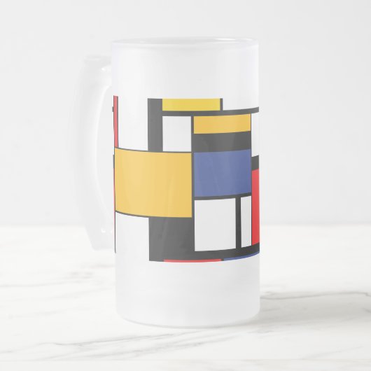 Mondrian Geometric Minimalistisch Comopsition Mode Mattglas Bierglas (Vorderseite Links)