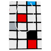 Mondrian Geometric Minimalistisch Comopsition Mode Mittlere Geschenktüte (Vorderseite)