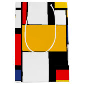 Mondrian Geometric Minimalistisch Comopsition Mode Mittlere Geschenktüte (Vorderseite)