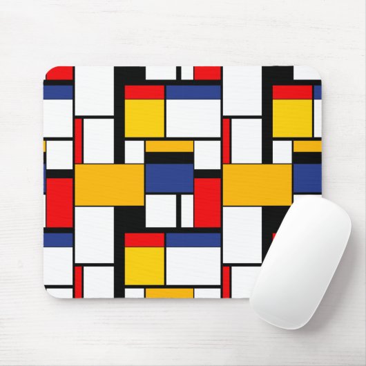 Mondrian Geometric Minimalistisch Comopsition Mode Mousepad (Mit Mouse)