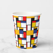 Mondrian Geometric Minimalistisch Comopsition Mode Pappbecher (Rückseite)