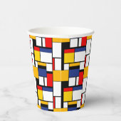 Mondrian Geometric Minimalistisch Comopsition Mode Pappbecher (Rechts)