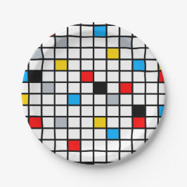 Mondrian Geometric Minimalistisch Comopsition Mode Pappteller