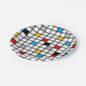 Mondrian Geometric Minimalistisch Comopsition Mode Pappteller (Schrägansicht)