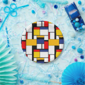Mondrian Geometric Minimalistisch Comopsition Mode Pappteller (Party)