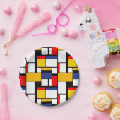 Mondrian Geometric Minimalistisch Comopsition Mode Pappteller (Party)