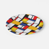 Mondrian Geometric Minimalistisch Comopsition Mode Pappteller (Schrägansicht)