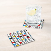Mondrian Geometric Minimalistisch Comopsition Mode Rechteckiger Pappuntersetzer (Vor Ort)