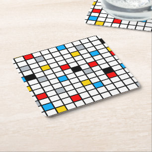 Mondrian Geometric Minimalistisch Comopsition Mode Rechteckiger Pappuntersetzer