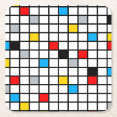 Mondrian Geometric Minimalistisch Comopsition Mode Rechteckiger Pappuntersetzer (Vorderseite)