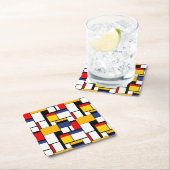 Mondrian Geometric Minimalistisch Comopsition Mode Rechteckiger Pappuntersetzer (Vor Ort)