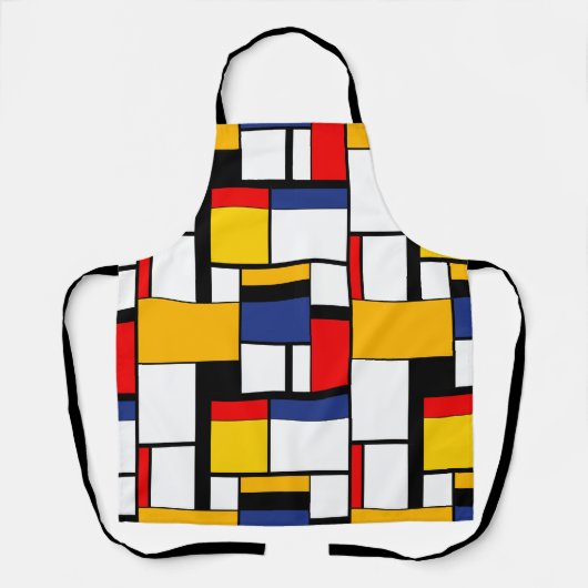 Mondrian Geometric Minimalistisch Comopsition Mode Schürze (Vorderseite)