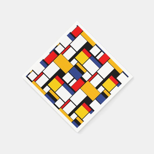 Mondrian Geometric Minimalistisch Comopsition Mode Serviette (Ecke)