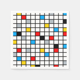 Mondrian Geometric Minimalistisch Comopsition Mode Serviette