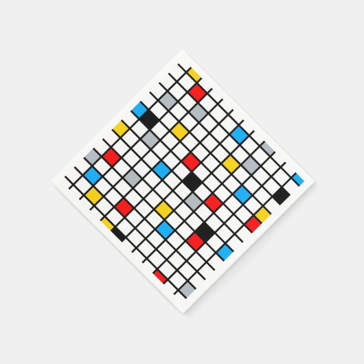 Mondrian Geometric Minimalistisch Comopsition Mode Serviette (Ecke)