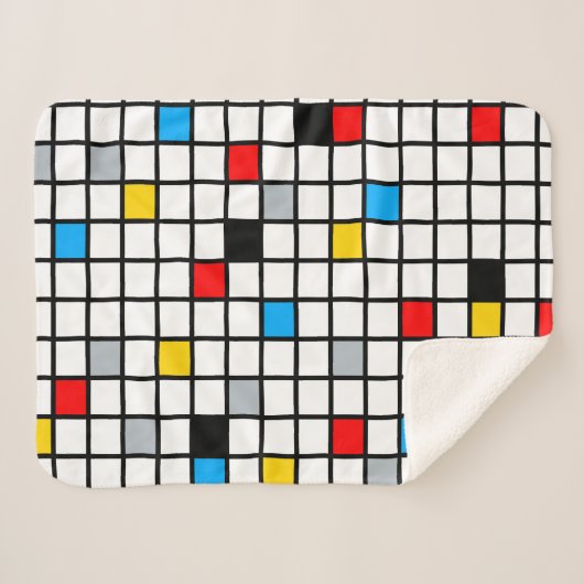 Mondrian Geometric Minimalistisch Comopsition Mode Sherpadecke (Vorderseite (Horizontal))