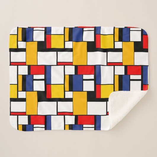 Mondrian Geometric Minimalistisch Comopsition Mode Sherpadecke (Vorderseite (Horizontal))