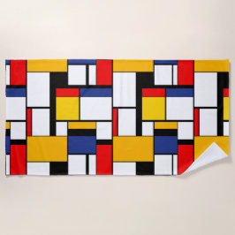 Mondrian Geometric Minimalistisch Comopsition Mode Strandtuch