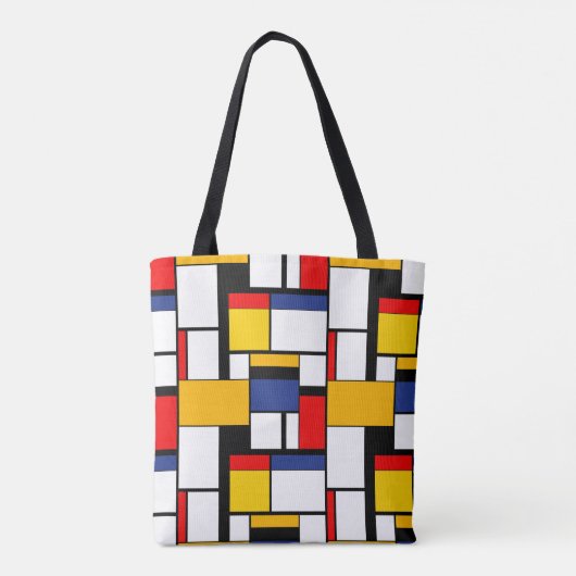 Mondrian Geometric Minimalistisch Comopsition Mode Tasche (Rückseite)