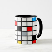 Mondrian Geometric Minimalistisch Comopsition Mode Tasse (VorderseiteRechts)