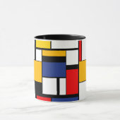 Mondrian Geometric Minimalistisch Comopsition Mode Tasse (Zentrum)